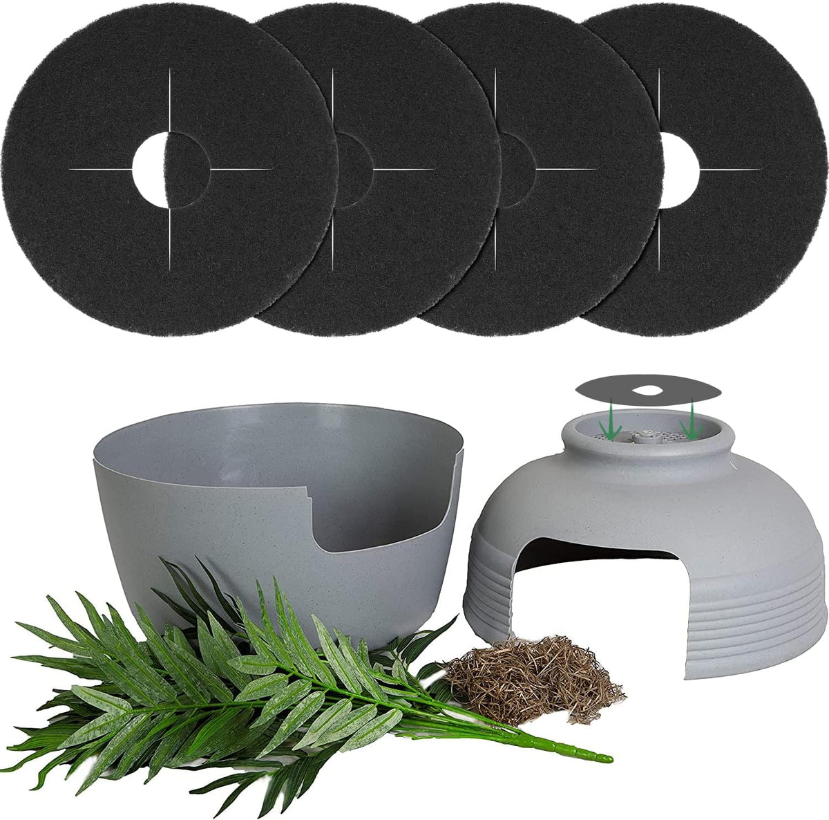 Useamie replacement filter square design displaying the exact measurements for enclosed planter litter boxes.