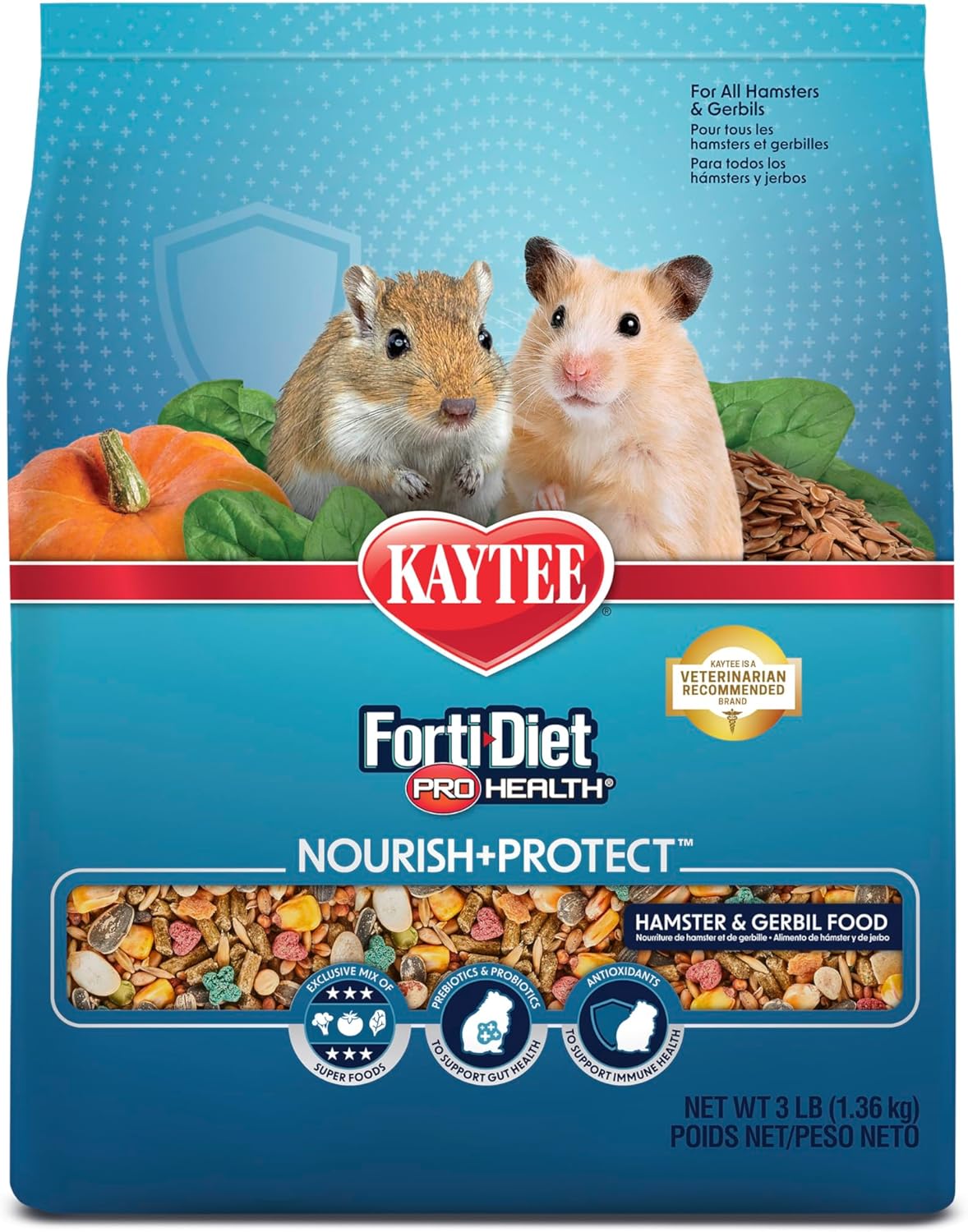 Kaytee Forti Diet Pro Health Hamster and Gerbil Food front view packaging