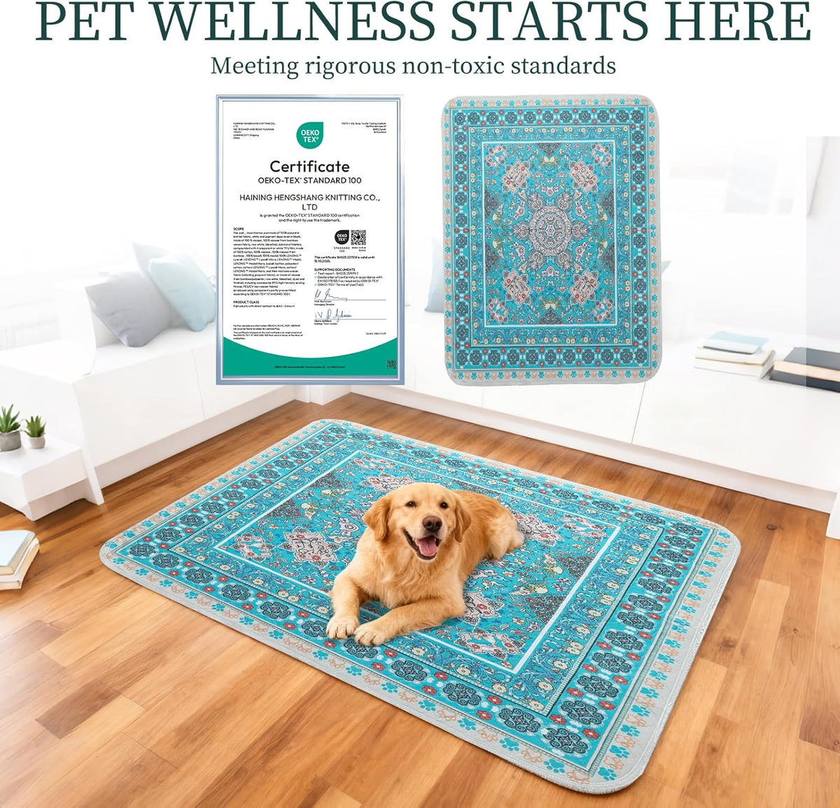 Highly absorbent layers demonstrated on blue puppy whelping pad