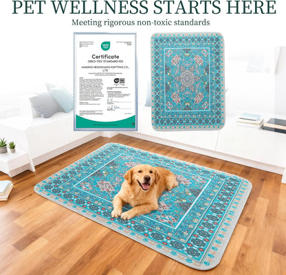 Highly absorbent layers demonstrated on blue puppy whelping pad
