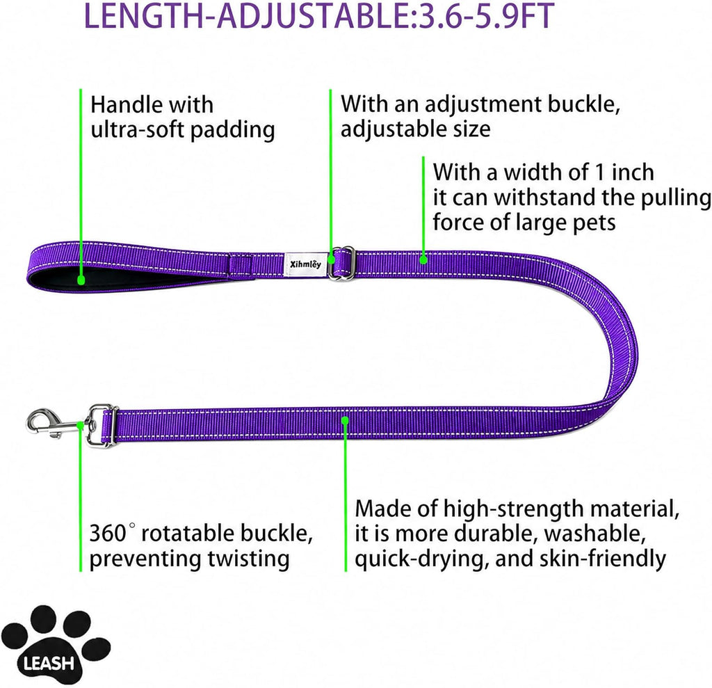 Close up of Xihmley reflective dog collar with buckle