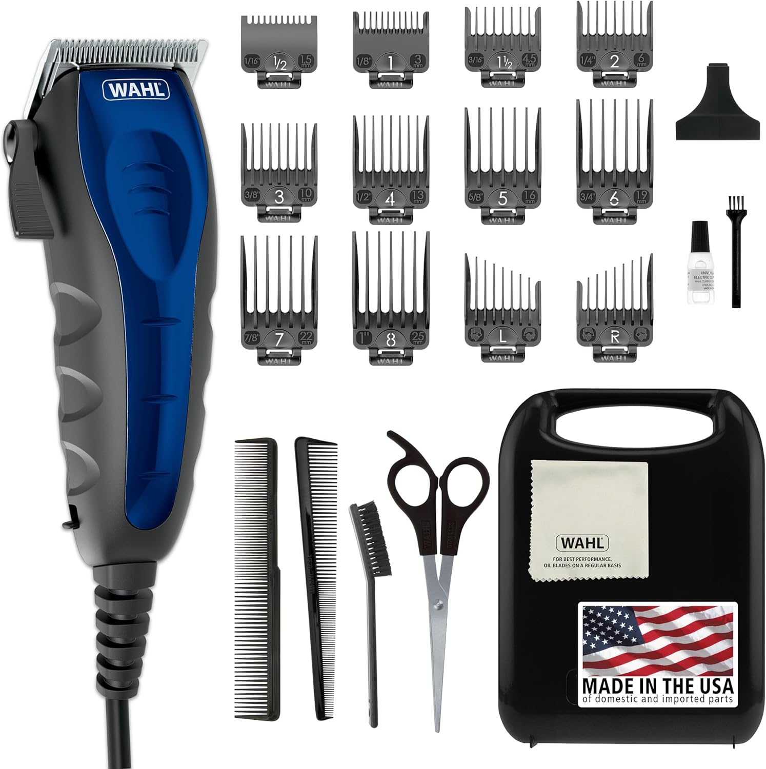 Wahl USA Self Cut Compact Corded Clipper front view showcasing the ergonomic design