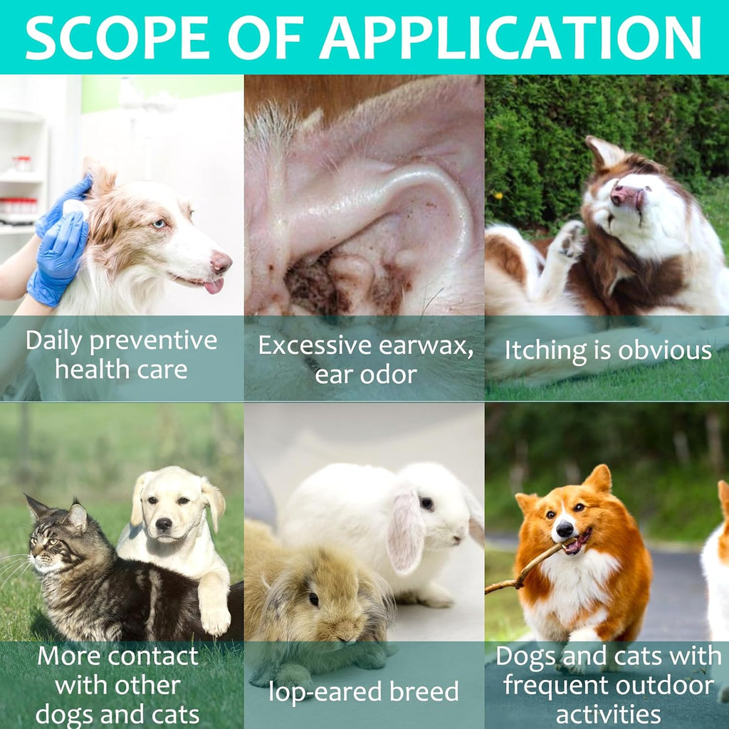 Instructions for using Fanshi ear cleaner on pet ears