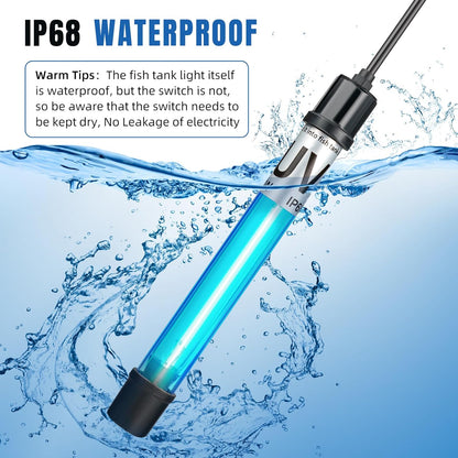 Instructions for safe placement of UV aquarium light