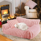 Cute Cat Couch Bed for Indoor Cats, Fluffy Pet Cat Sofa with Premium Soft Corduroy Fleece, Cute Small Dog Beds for Small Dogs, Fuzzy Puppy Chair with Removable Washable Cover (24x18x10,Grey) - Image 10
