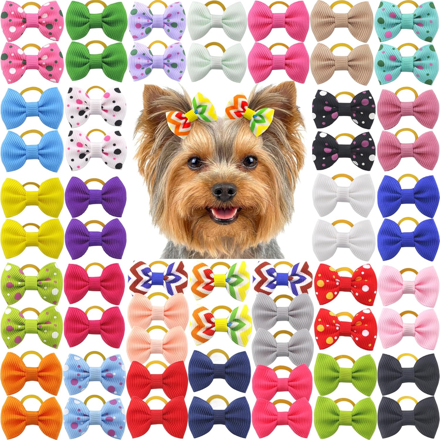 Babymatch puppy hair bows front view for small dogs