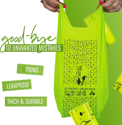 G.A.S zero waste recycled cardboard packaging with 20 poop bag rolls.