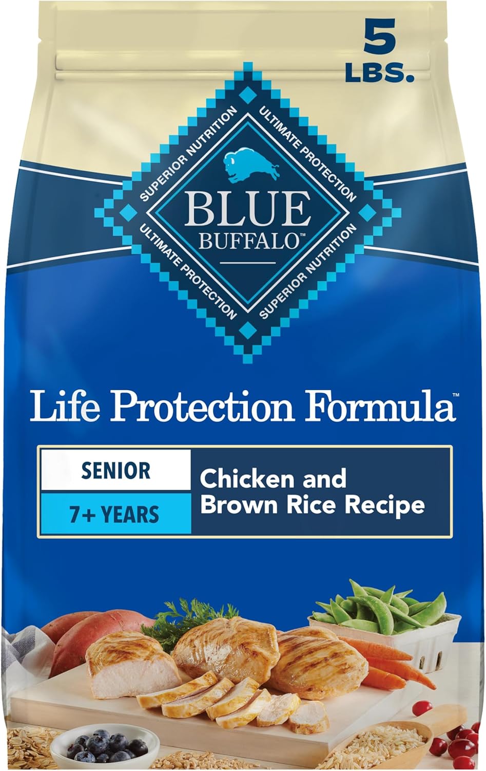 Blue Buffalo Life Protection Formula Chicken & Brown Rice Senior Dry Dog Food, Supports Immunity with Antioxidant-Rich LifeSource Bits, Promotes Healthy Muscle Development, Skin & Coat Health, 40 lbs - Image 11