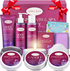 Gowlaver lavender spa gift basket front view and packaging