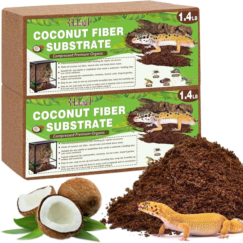 Halatool 1.4LB Coconut Fiber Substrate for Reptile Bedding, Natural Compressed Coconut Husk Substrate for Snake Tarantula Enclosure Tortoises Habitat Spider Leopard Gecko Tank - Image 12
