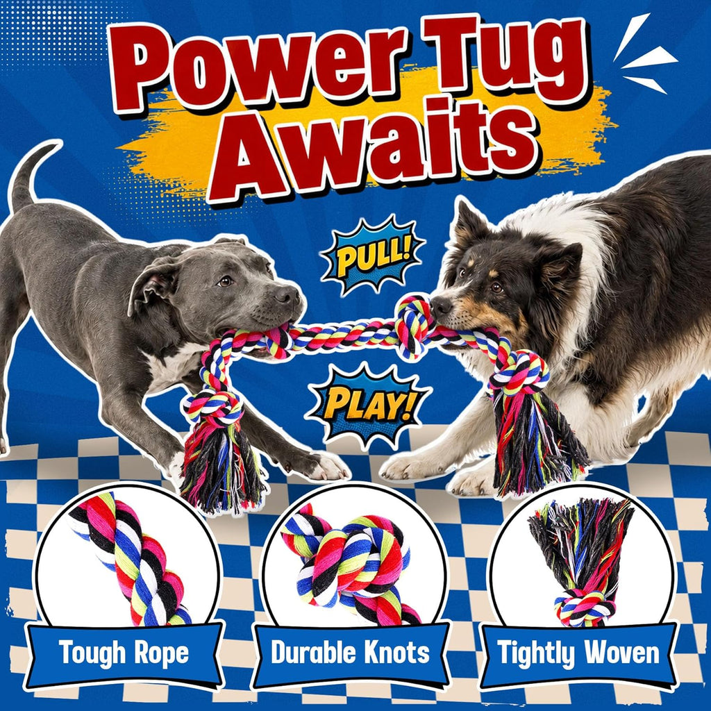 Forfon durable five knot dog rope for dental cleaning and flossing