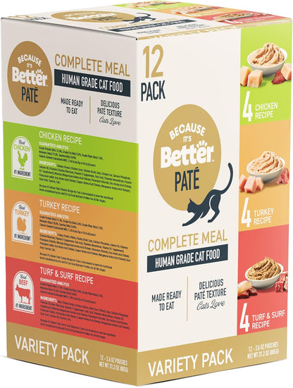 Because It's Better Pate Complete Meal - Wet Cat Food - Real Chicken Recipe - Organic, Balanced, Smooth Pate Texture, Human-Grade Ingredients, Grain Free, 2.6 oz Pouches (12 Count) - Image 10