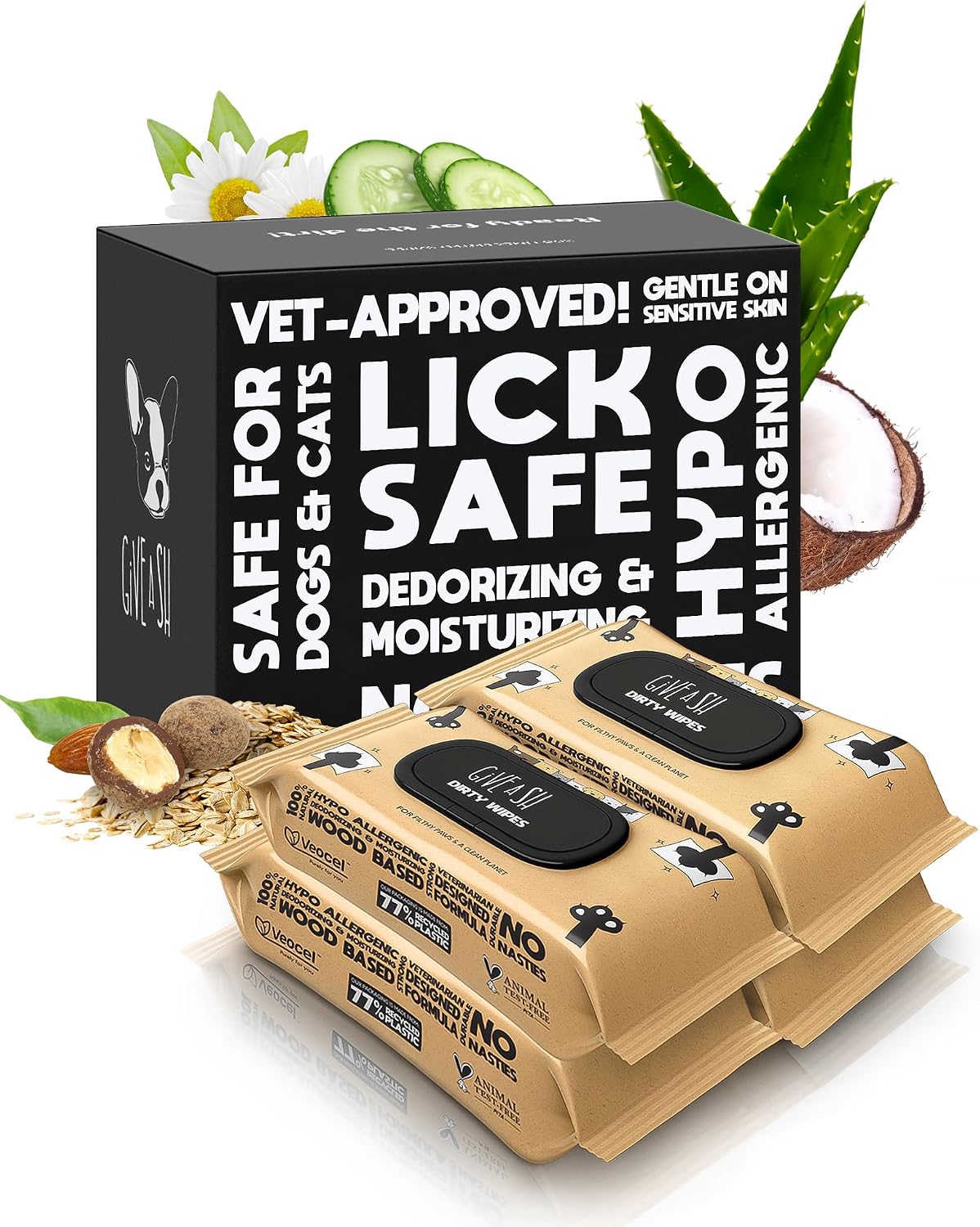 Lick-Safe Daily Pet Wipes for Dogs & Cats - Vet-Approved & Hypoallergenic - Cleans Mud, Odor & Dander - Wipes for Paws, Face & Butt - 10% to Charity - Earth-Friendly & Unscented Cleaning - Pack of 100 - Image 10