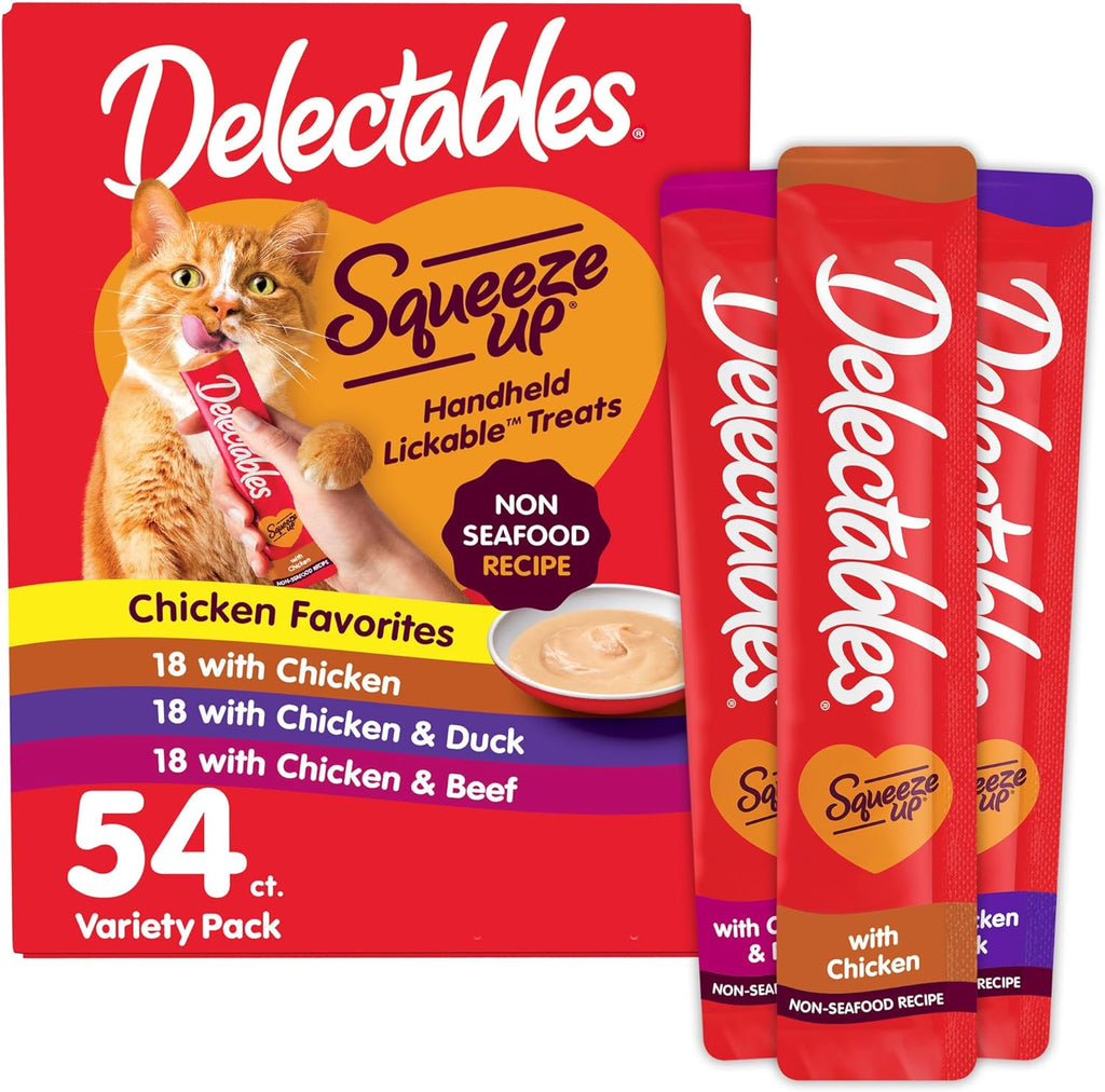 Hartz Delectables Squeeze Up Non Seafood Variety Pack 54 Tubes front view