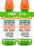 TheraBreath Dentist Formulated Fresh Breath Oral Rinse - Mild Mint Flavor, 16 Ounce (Pack of 2) - Image 1