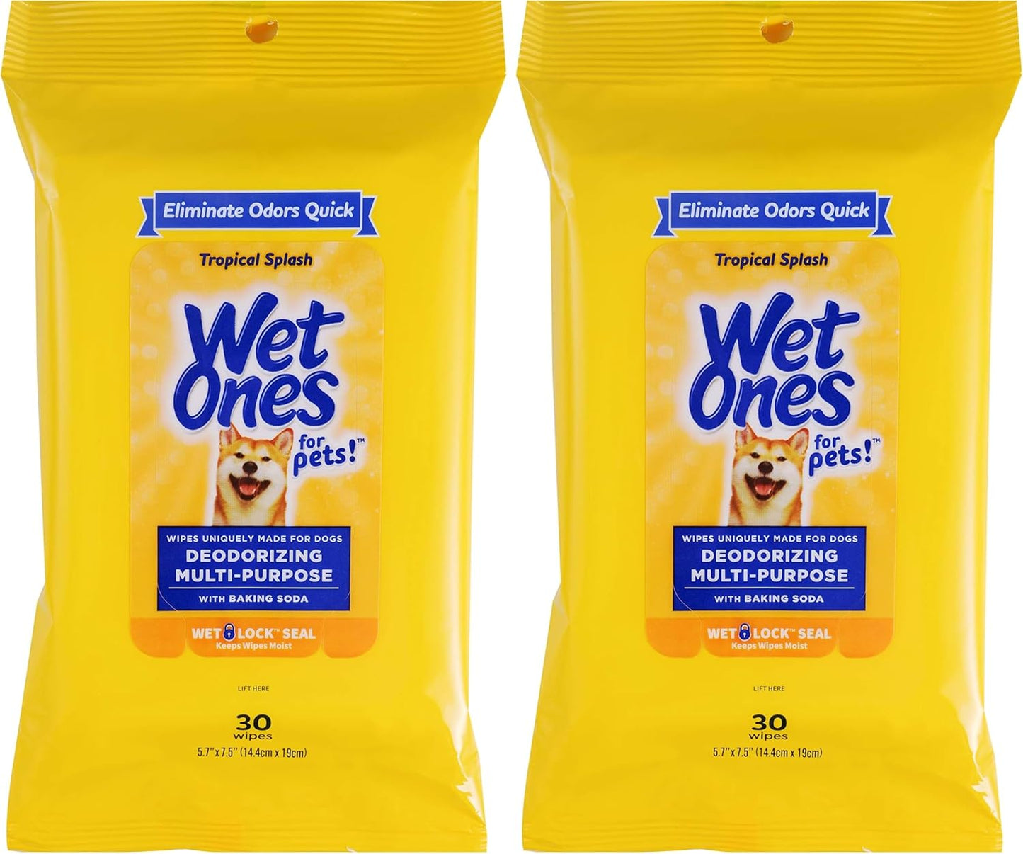 Wet Ones for Pets Deodorizing Dog Wipes with Baking Soda, Tropical Splash Scent - Multipurpose Deodorizing Pet Grooming Wipes in Resealable Canister, 50 Count - Image 9
