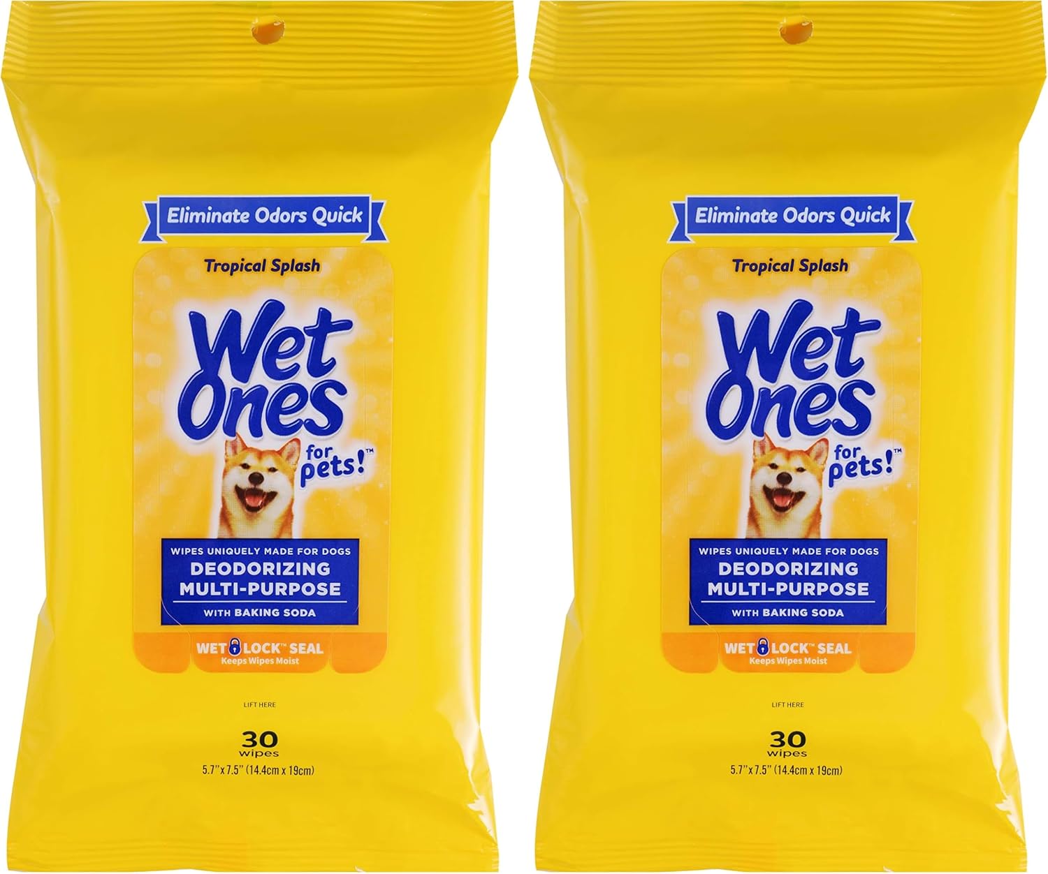 Wet Ones for Pets Deodorizing Dog Wipes with Baking Soda, Tropical Splash Scent - Multipurpose Deodorizing Pet Grooming Wipes in Resealable Canister, 50 Count - Image 9