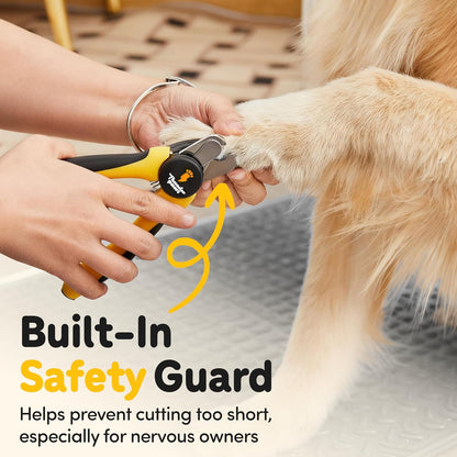 LED Dog Nail Clippers with Light, Trimmers with Protective Guard, Quick Sensor, Safety Lock and Nail File - Suitable for Large and Small Dogs & Cats (Yellow, LED) - Image 6