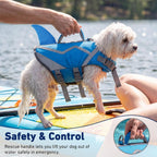 High buoyancy dog swim jacket with padded top rescue handle