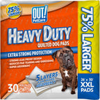 OUT! Petcare Puppy Pads XXL front view package showing thirty count box.