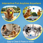 Kimee Dog Balls Tennis Ball Toys Dog Toys for Aggressive Chewers Durable Teething Chew Toys Water Toy Fetch Ball for Large Medium Small Dog and Puppies (4 Balls) - Image 8