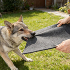 Side profile of tear-resistant kennel mat showing low-profile design