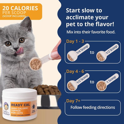 Under the Weather Ready Cal high calorie appetite stimulant powder for cats close up.