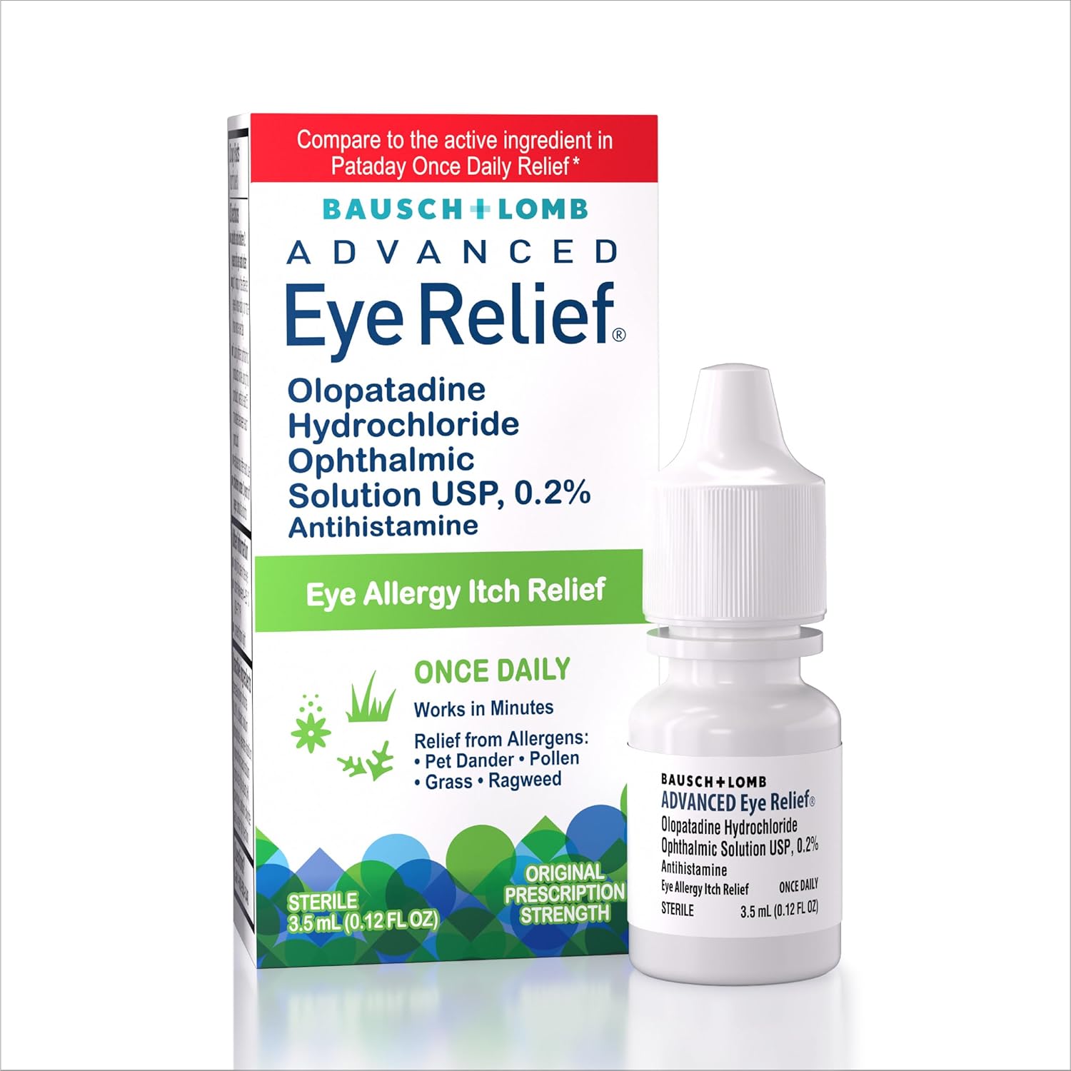 Bausch + Lomb Advanced Eye Relief front view bottle for allergy itch relief