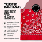 Durable double sided printed paisley square wraps for men and women