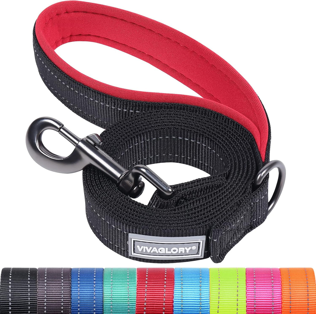 Vivaglory Dailyx heavy duty dog leash black front view