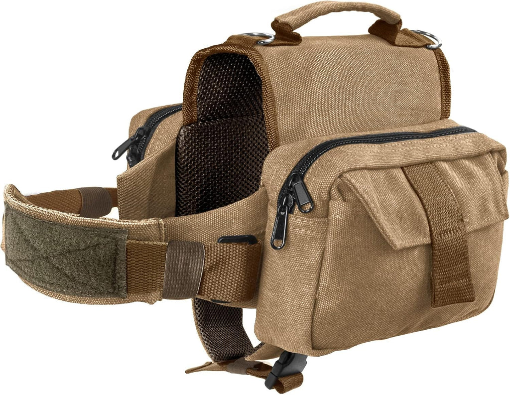 Dog Hiking Backpack, Lightweight Backpack Harness with Leash Side Pockets and Adjustable Strap Travel Camping Saddle Bag Rucksack for Medium & Large Dog (Large, Khaki) - Image 9