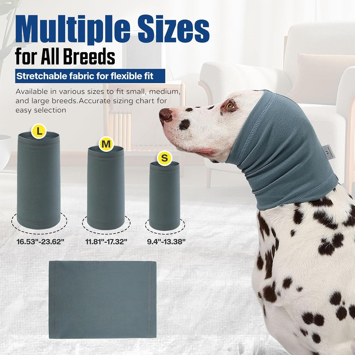 AOOLMOL adjustable dog headband bottom view showing soft cotton fabric