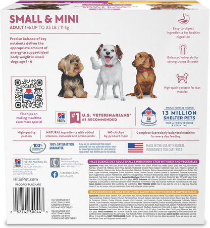 Hill's Science Diet Adult 1-6 small breed savory stew trays for toy dogs