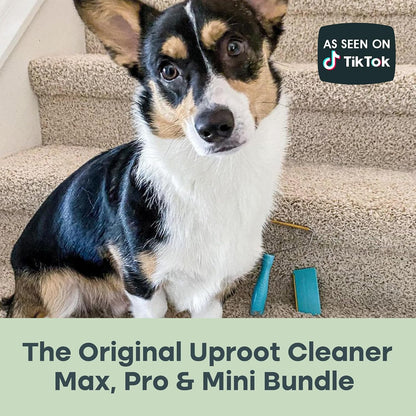 Uproot Clean Fur-Nado Survival Kit - Uproot Cleaner Pro Pet Hair Remover Tool + Mini & Max Variants - Pet Hair Removal Tool and Carpet Rake - Easy Cat & Dog Fur Scraper Bundle - Image 9