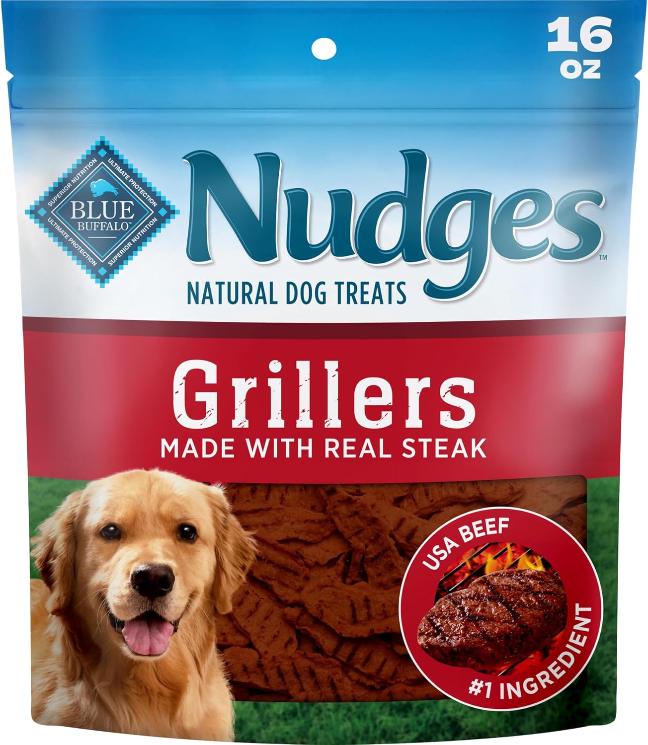 Blue Buffalo Nudges Steak Grillers Natural Dog Treats, Meaty Dog Snacks, Healthy Reward or Training Treat, Made in the USA with Real Beef, No Artificial Preservatives, 10 oz. - Image 13