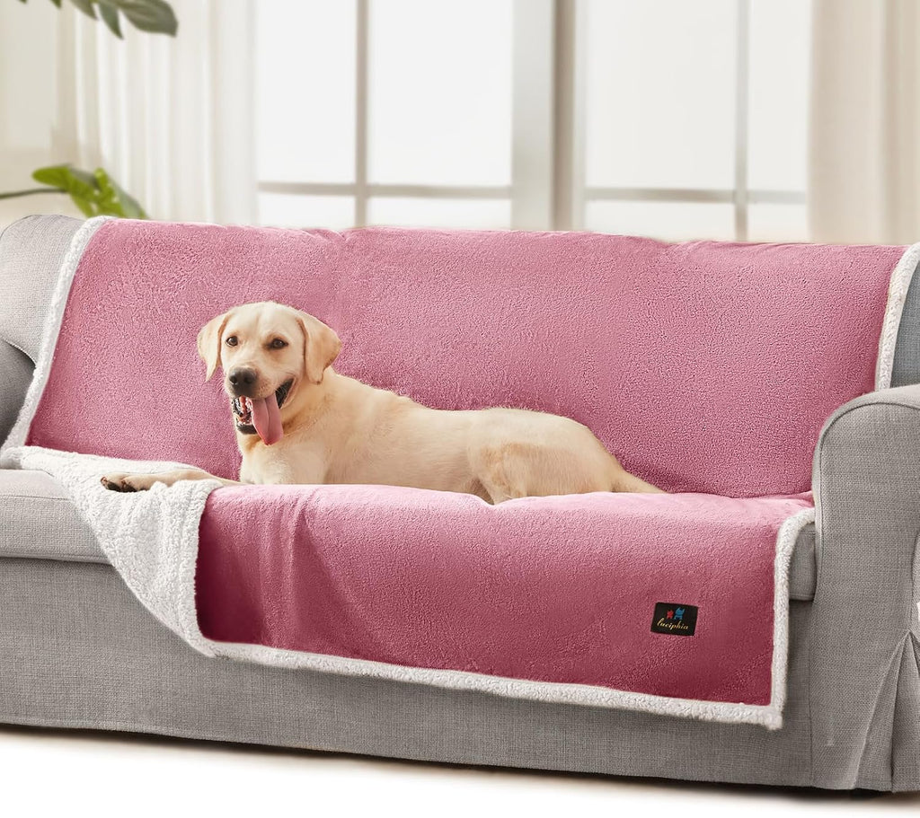 Luciphia Waterproof Blanket for Dog Washable Reversible Sherpa Fleece Throw Blanket for Bed Couch Soft Liquid Pee Proof Furniture Cover Protector for Small Medium Large Pet Cat Grey 35" x 25" - Image 12