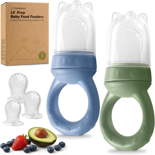 KeaBabies Baby Fruit Feeder 2pk front view in slate color
