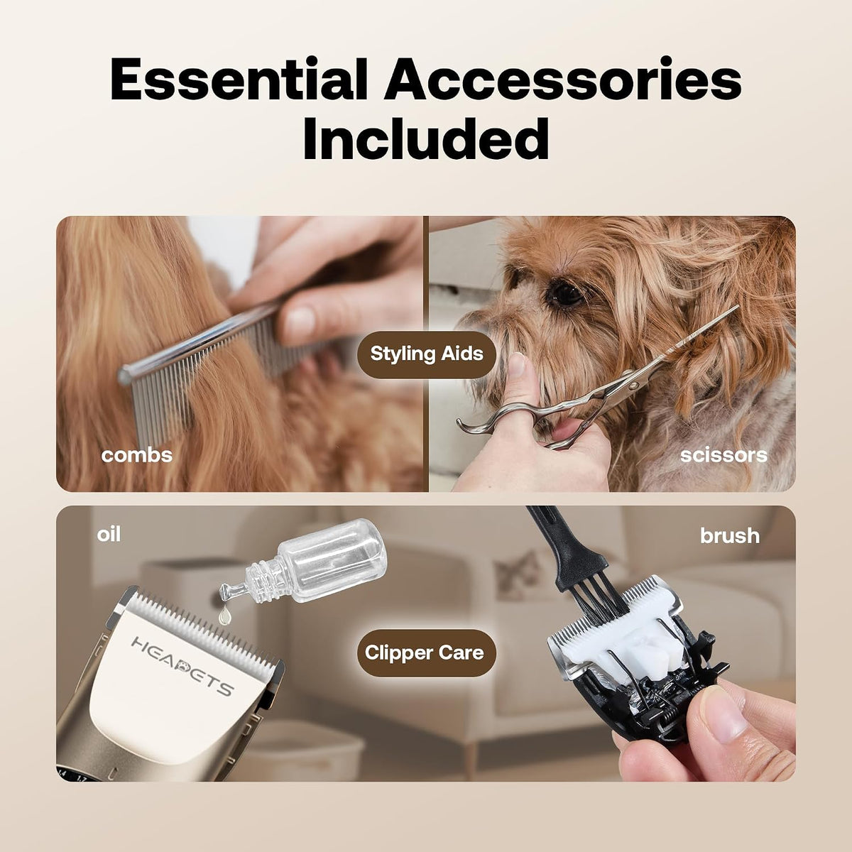 HEAPETS pet grooming kit for dogs and cats