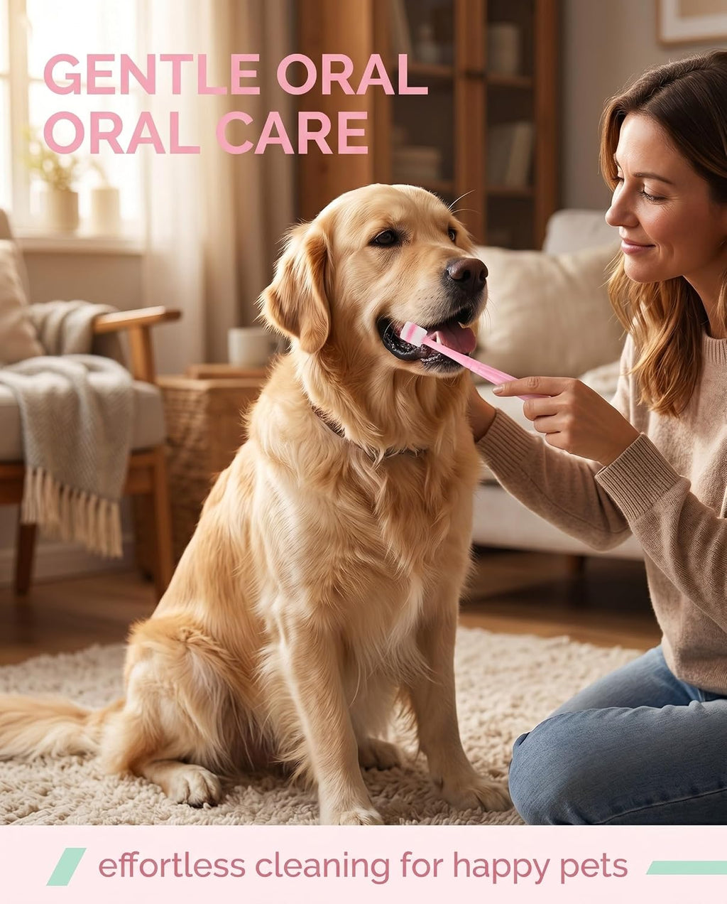 Compact dental hygiene brush for small animals soft bristles