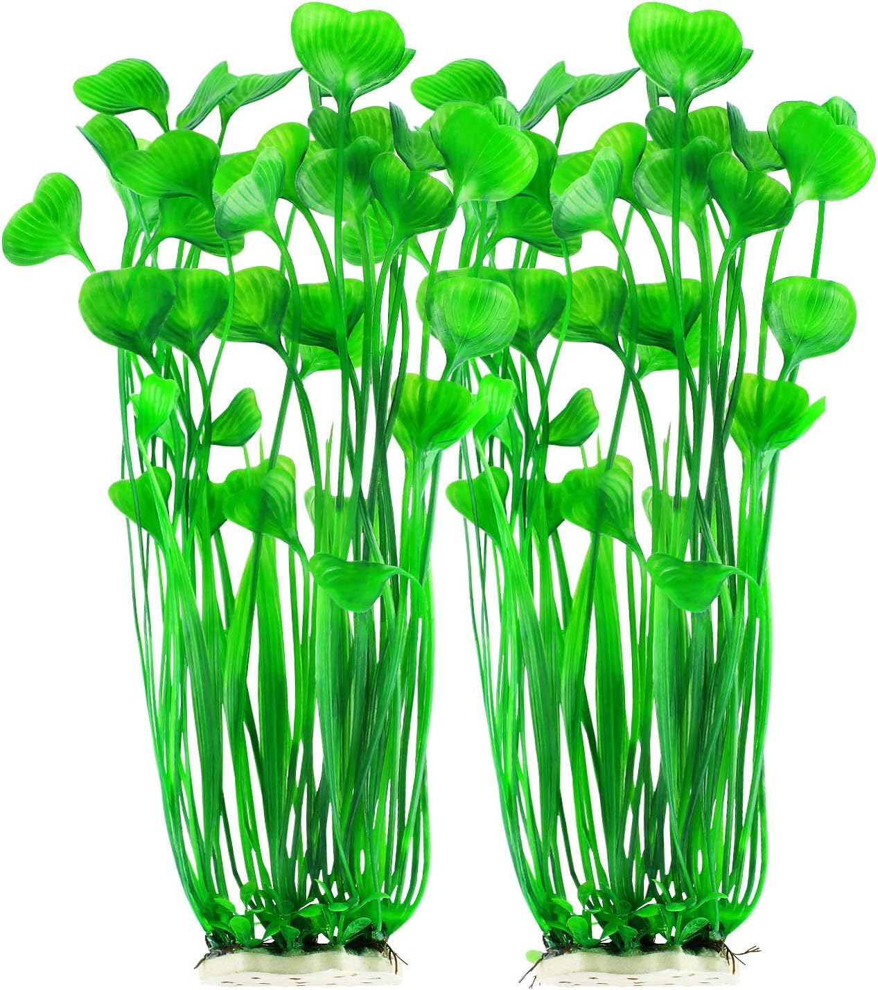 MyLifeUNIT plastic fish tank plants front view tall green aquarium decorations