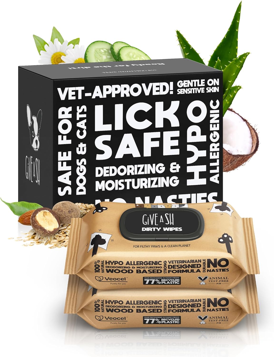 Lick-Safe Daily Pet Wipes for Dogs & Cats - Vet-Approved & Hypoallergenic - Cleans Mud, Odor & Dander - Wipes for Paws, Face & Butt - 10% to Charity - Earth-Friendly & Unscented Cleaning - Pack of 100 - Image 9