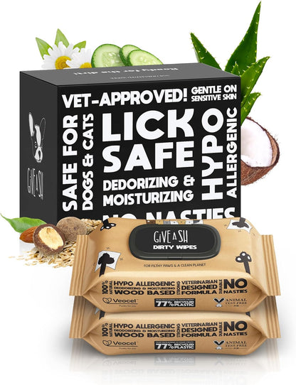 Lick-Safe Daily Pet Wipes for Dogs & Cats - Vet-Approved & Hypoallergenic - Cleans Mud, Odor & Dander - Wipes for Paws, Face & Butt - 10% to Charity - Earth-Friendly & Unscented Cleaning - Pack of 100 - Image 9