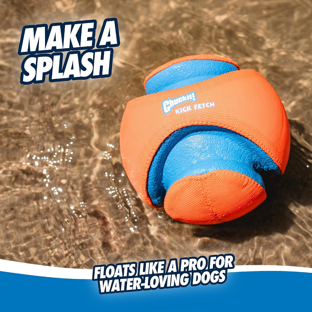 Large dog playing with Chuckit! Kick Fetch ball