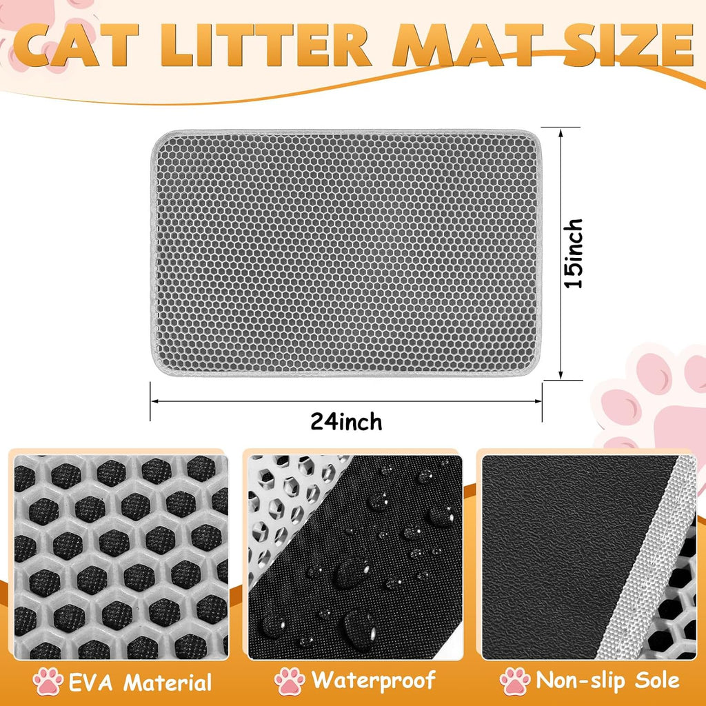 Kozvva non slip pet litter catcher mat placed under litter box