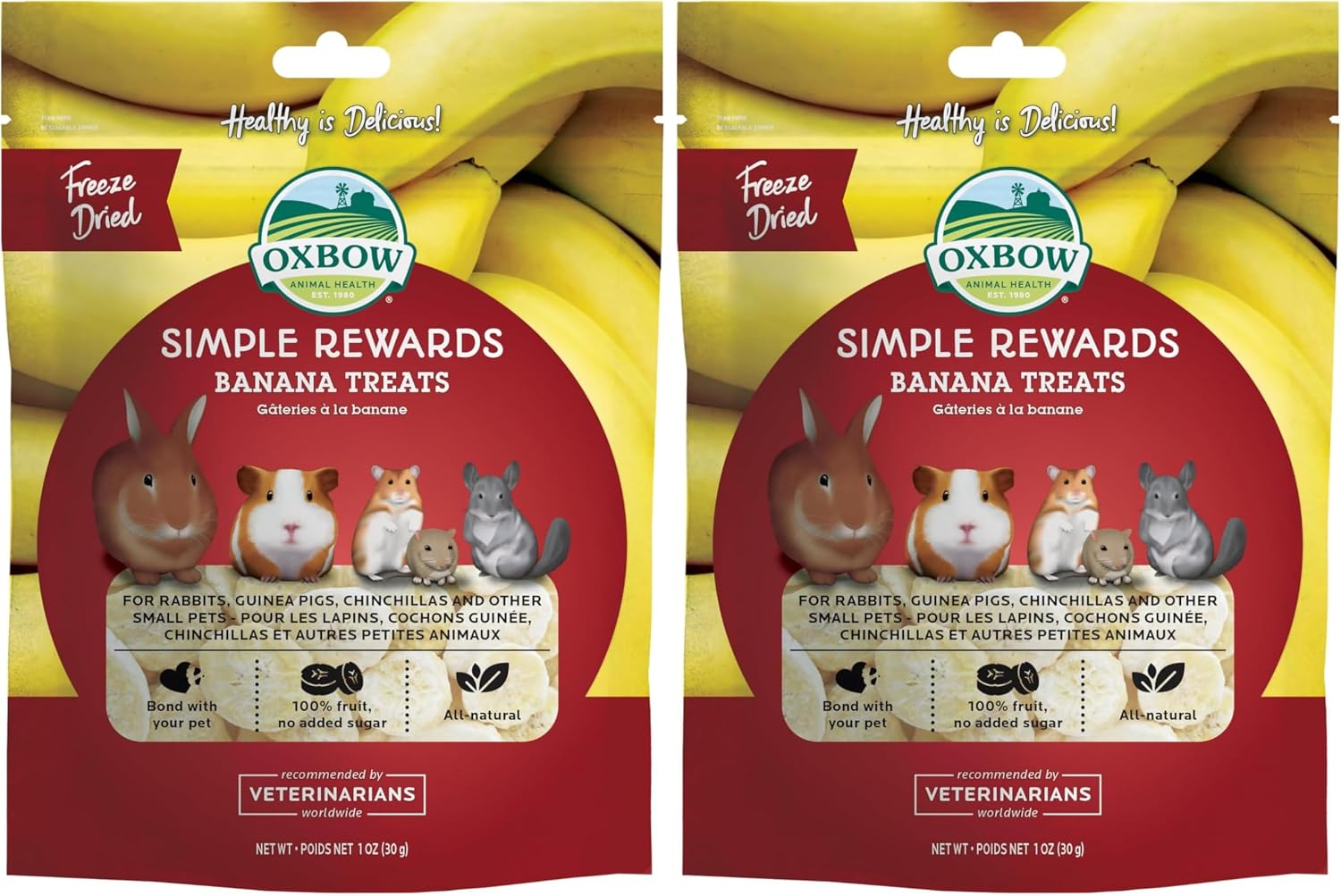 Oxbow Simple Rewards Apple Banana Treats, Timothy Hay Guinea Pig & Bunny Treats, Pet Snack, Made with Oxbow Guinea Pig Hay, Made in USA, Timothy for Rabbit, 3 oz Bag - Image 12