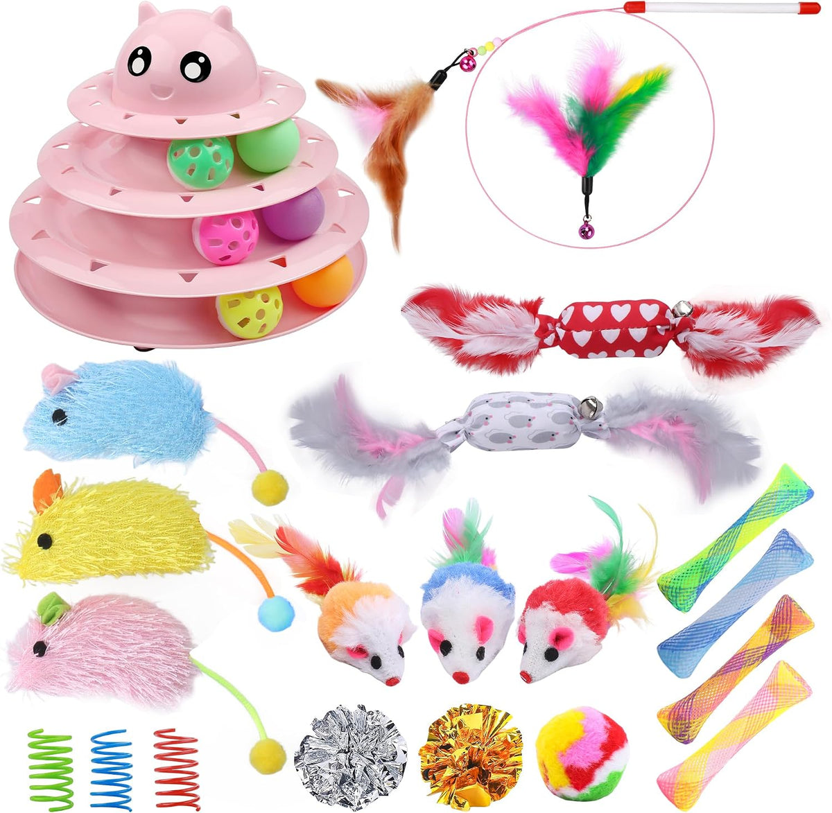 UPSKY Cat Toy Roller 3-Level Turntable Cat Toys Balls with Six Colorful Balls Interactive Kitten Fun Mental Physical Exercise Puzzle Kitten Toys - Image 13