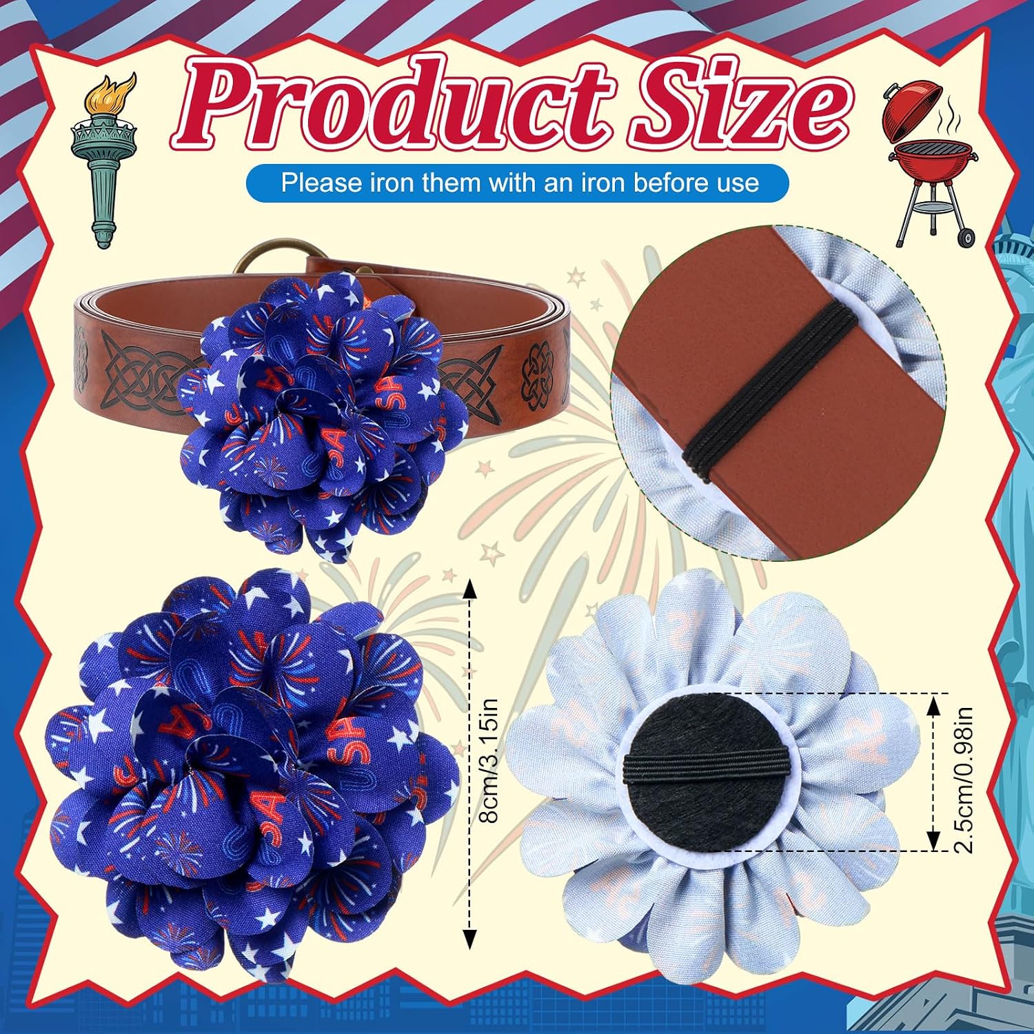 Assorted twenty five unique star patterned designs of Dansydaisy pet collar accessories arranged in pairs