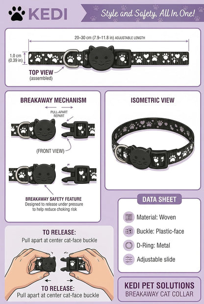 Cat Recovery Cone Kit Post Surgical Soft Pet Vest, Collar, and Non-Irritating Protection Cone for Cats - Comfortable Injury Care Solution (Black with White Paws, Medium) - Image 9