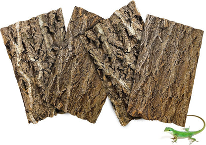 BNOSDM 4 Piece Reptile Cork Bark Terrarium Background front view showing natural wood texture.