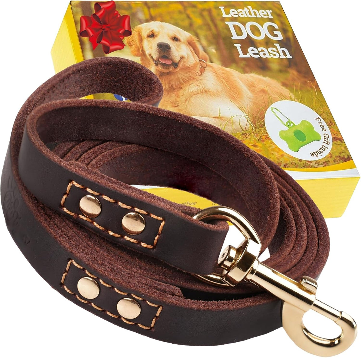 ADITYNA Leather Dog Leash 6 ft x 3/4 inch - Soft, Strong, Heavy Duty for Large & Medium Breeds - Dog Lead for Walking, Training, Hiking and Running (Brown) - Image 9